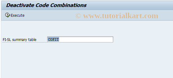 SAP TCode GD64 - Code combinations deactivation