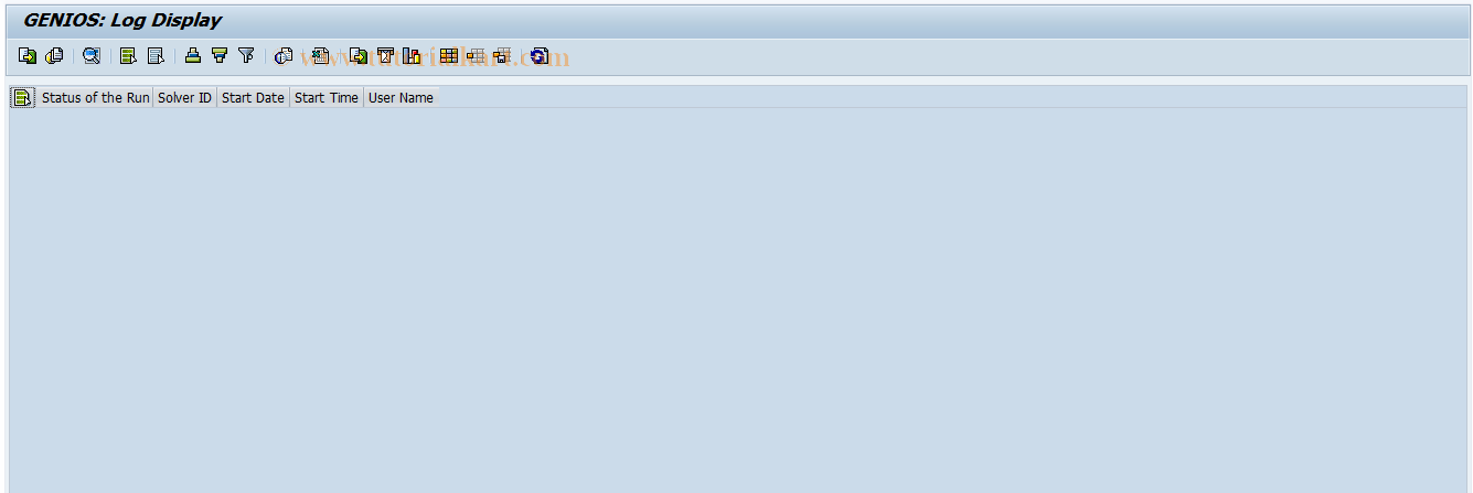 SAP TCode GENIOS_LOG - GENIOS: Log Display