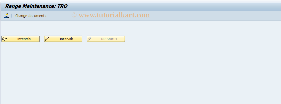 SAP TCode GHOTRO - TRO Cust: Number Ranges