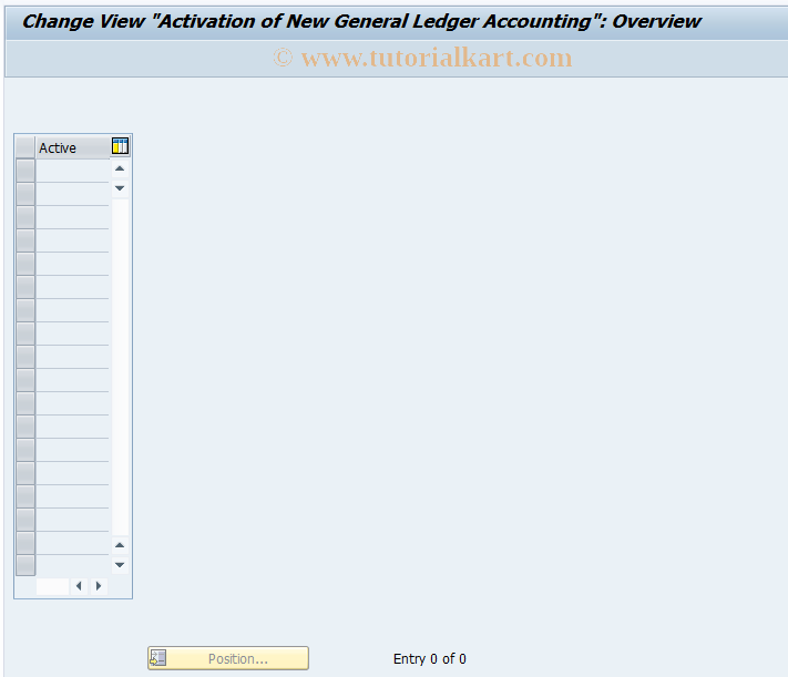 SAP TCode GLA1 - Activate flexible G/L