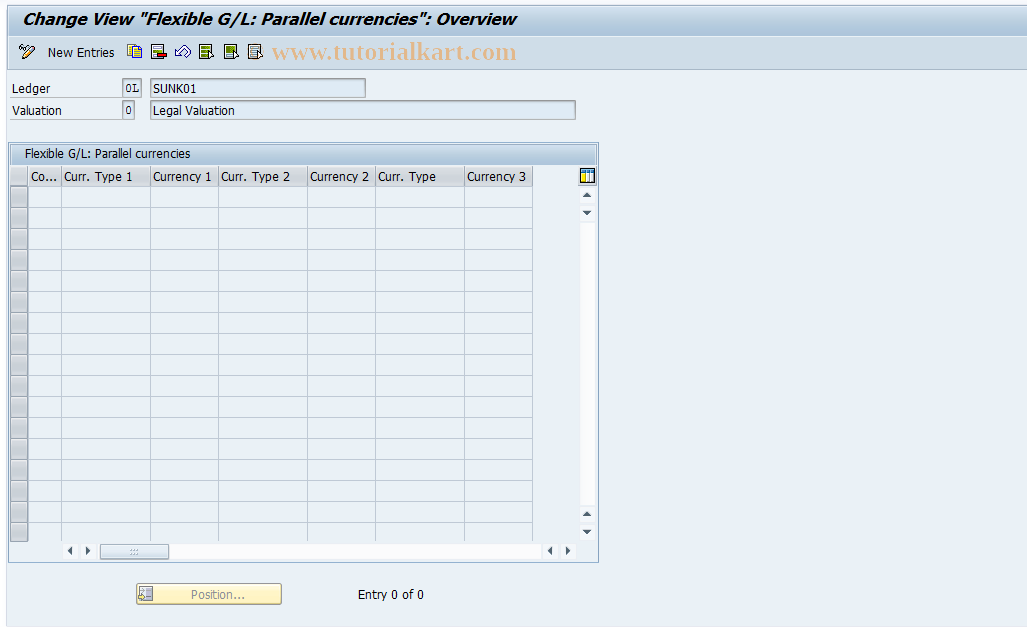 SAP TCode GLC1 - Flexible G/L: Currencies