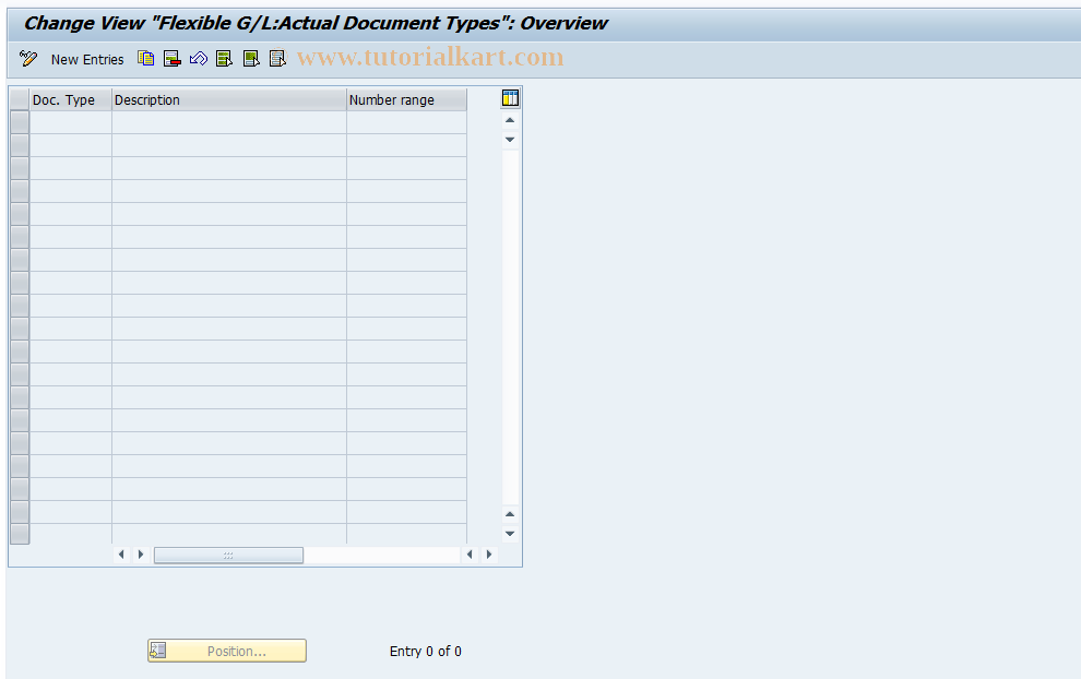 SAP TCode GLN1 - Flexible G/L:Actual Document Types