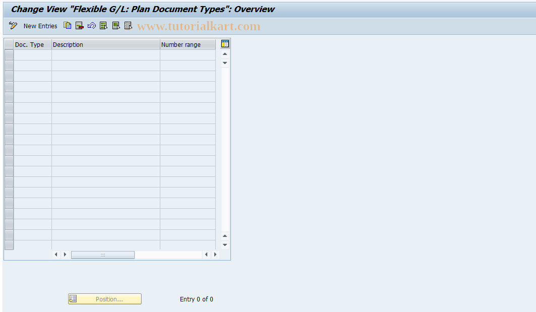 SAP TCode GLN2 - Flexible G/L: Plan Document Types