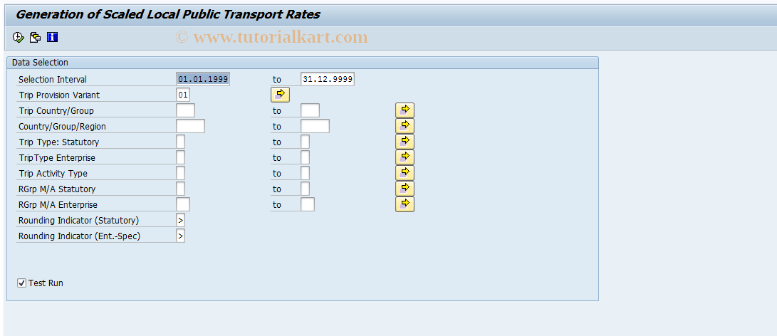 SAP TCode GLO_PRVT - Scale Public Transport