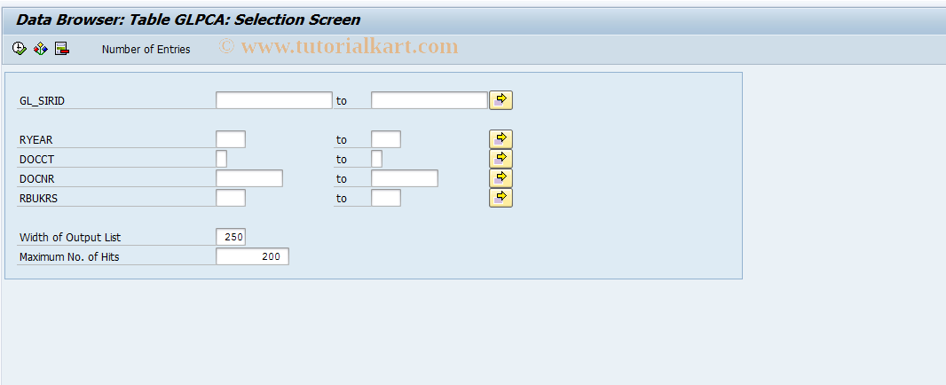 SAP TCode GLPCA - Display Table GLPCA