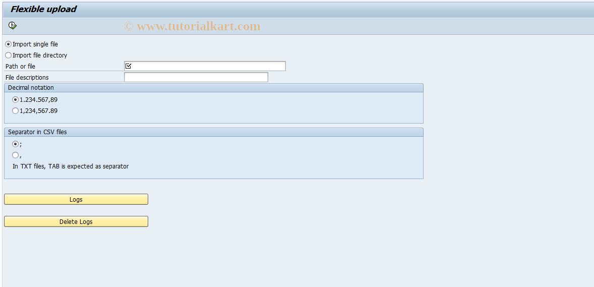 SAP TCode GLPLUP - FI-SL: Excel Upload of Plan Data