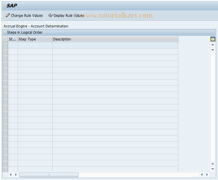 SAP TCode GMAPSADCONT01 - Account Determntn: Maintn Entry Step 01