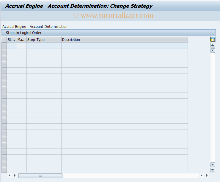 SAP TCode GMAPSADMETASGL - Account Detrmn: Define Single-Step Rule
