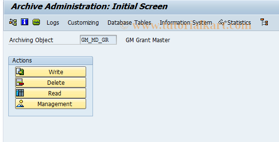 SAP TCode GMAR_MD_GR - Archiving Grant