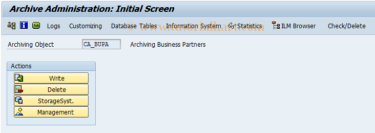 SAP TCode GMAR_MD_GS - Archiving Sponsor