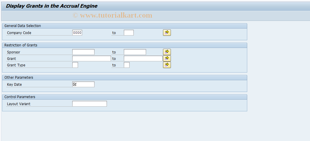 SAP TCode GMATREE03 - Display Accrual Objects