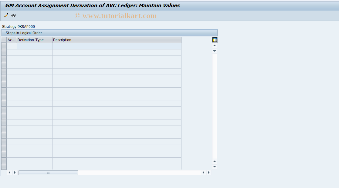 SAP TCode GMAVCDERIAOR - GM Derivation control object (ACO)