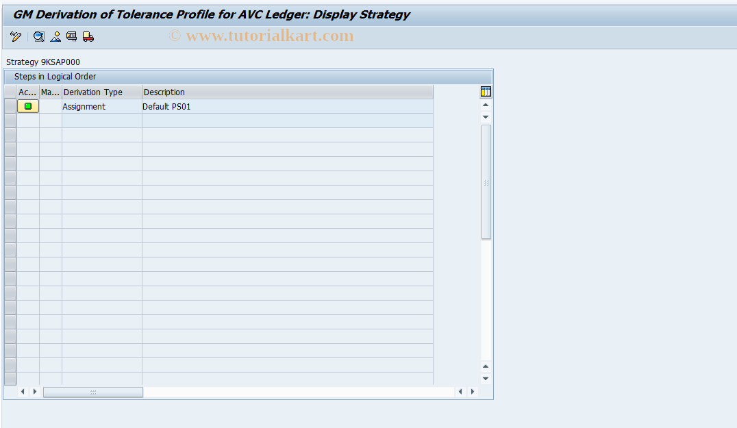 SAP TCode GMAVCDERITPROF - GM Derivation of tolerance profile