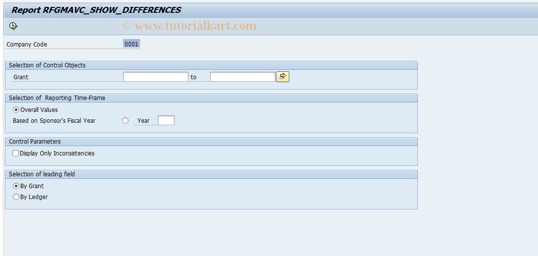 SAP TCode GMAVCDIFF - GM AVC display discrepancies