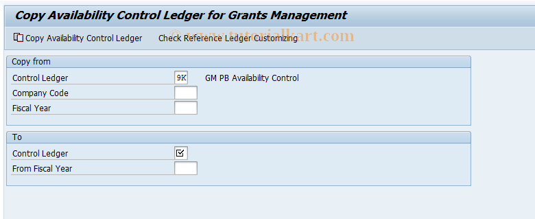 SAP TCode GMAVCLDGRCPY - Copy AVC ledger (GM)