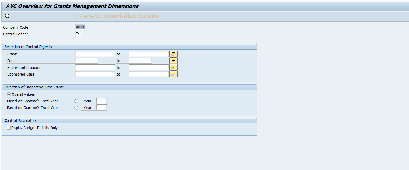 SAP TCode GMAVCOVRW - Overview of GM AVC Values