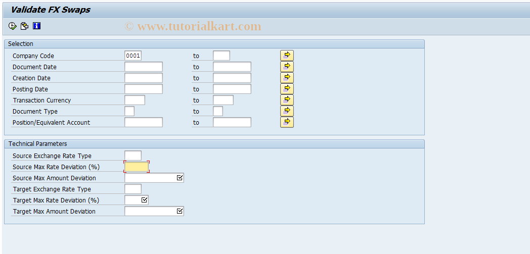 SAP TCode GMCA_CHK_SWAP - Validate FX Swaps