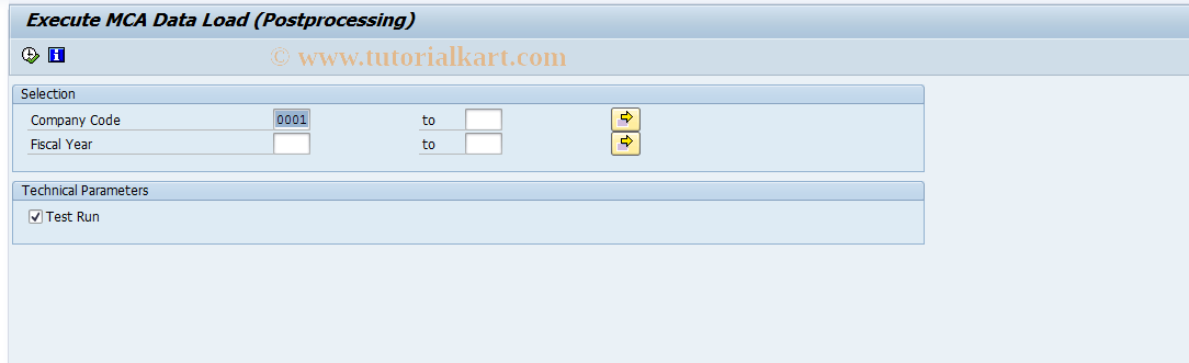 SAP TCode GMCA_LOADPP - MCA Data Load Post-Processing