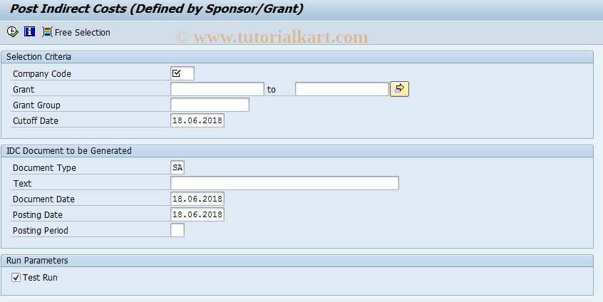 SAP TCode GMIDCPOST - Calculate GM Indirect Cost