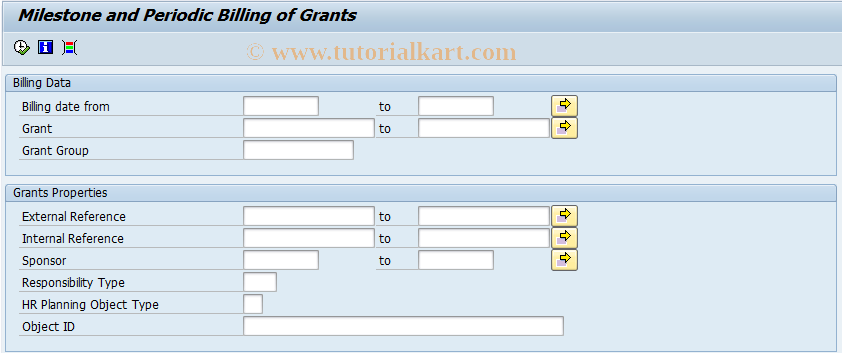 SAP TCode GM_MLST - Billing Plan