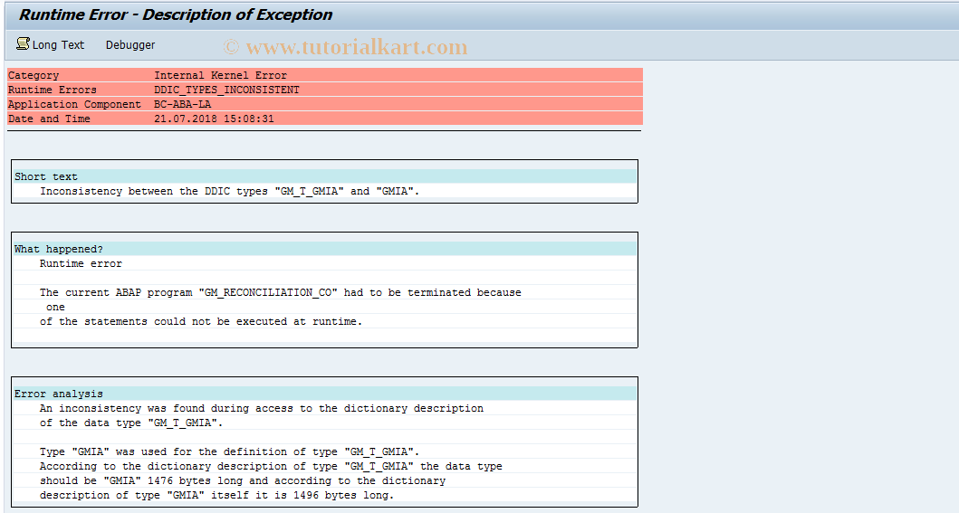 SAP TCode GM_RECON_CO - GM:Reconciliation of CO Documents