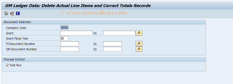 SAP TCode GM_RECON_FI_DEL - Delete GM Actual Line Items