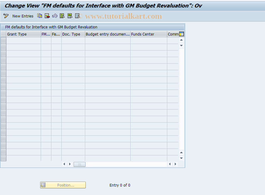 SAP TCode GM_REV_SETTINGS - Default FM account assignments