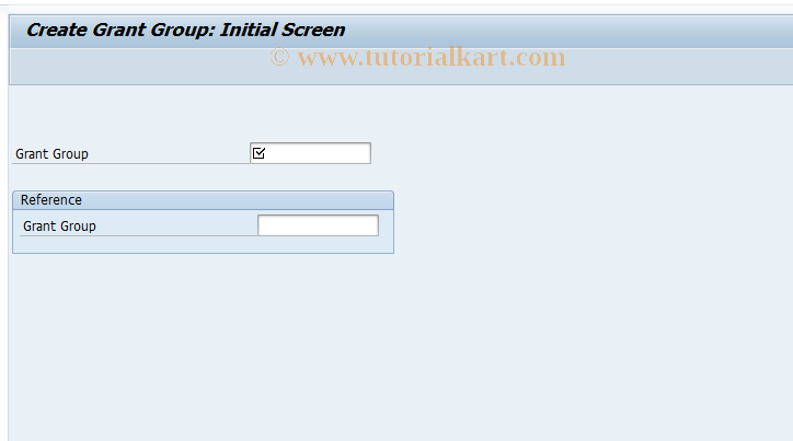 SAP TCode GM_SETS_GRANT1 - Create Grant Group