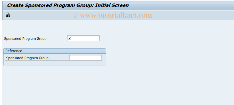 SAP TCode GM_SETS_SPPROG1 - Create Sponsored Program Group