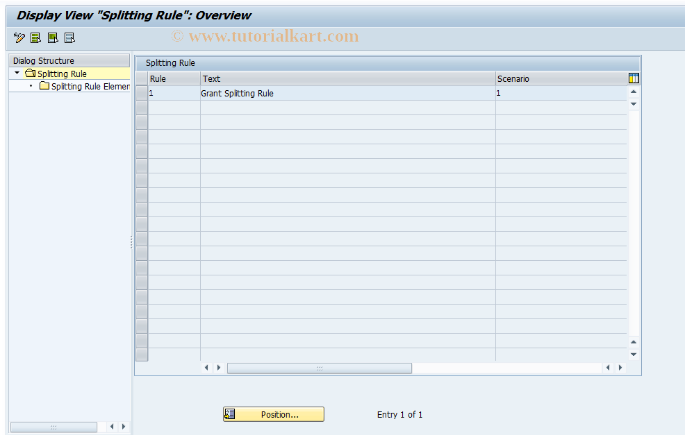 SAP TCode GM_SPLIT_RULES - Configure Splitting Rules