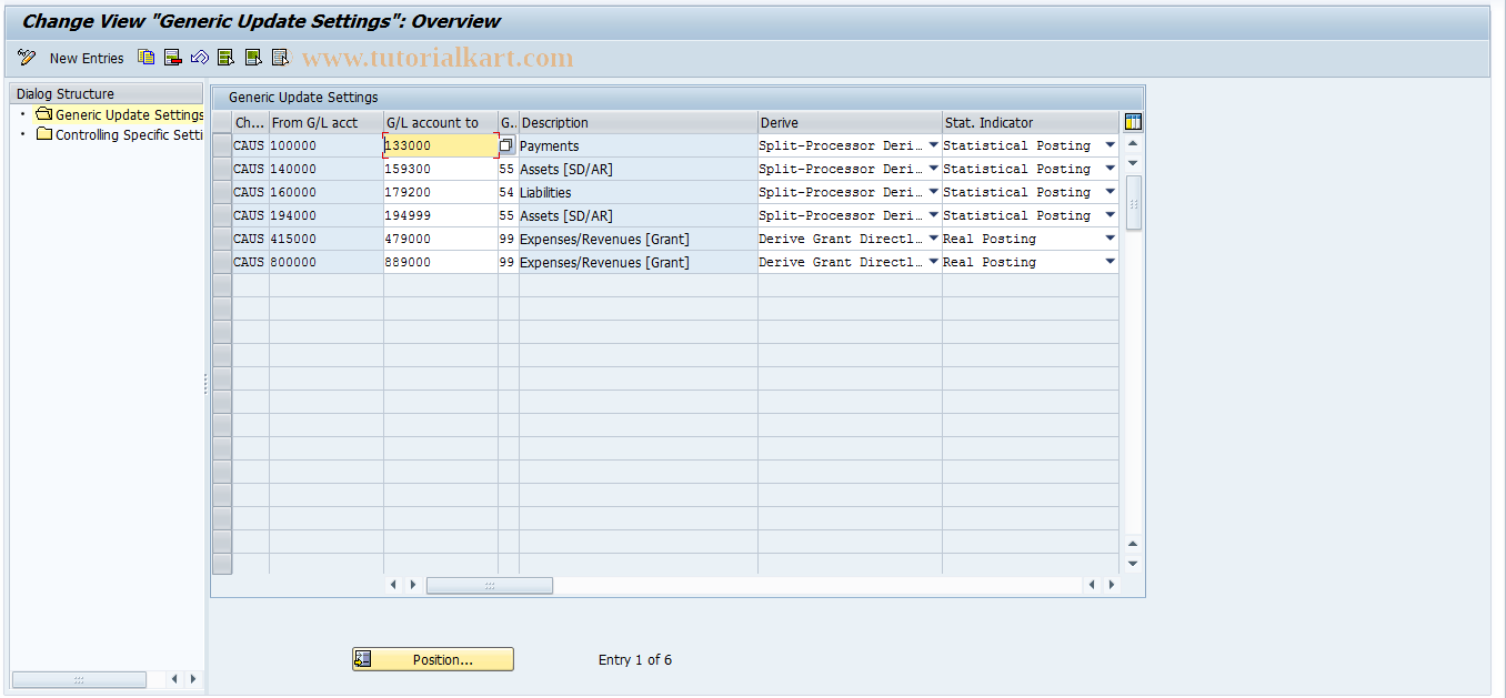 SAP TCode GM_UPD_SETTINGS - Maintain Update Settings