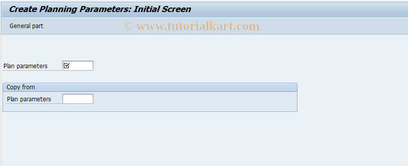 SAP TCode GP41 - Create Planning Parameters