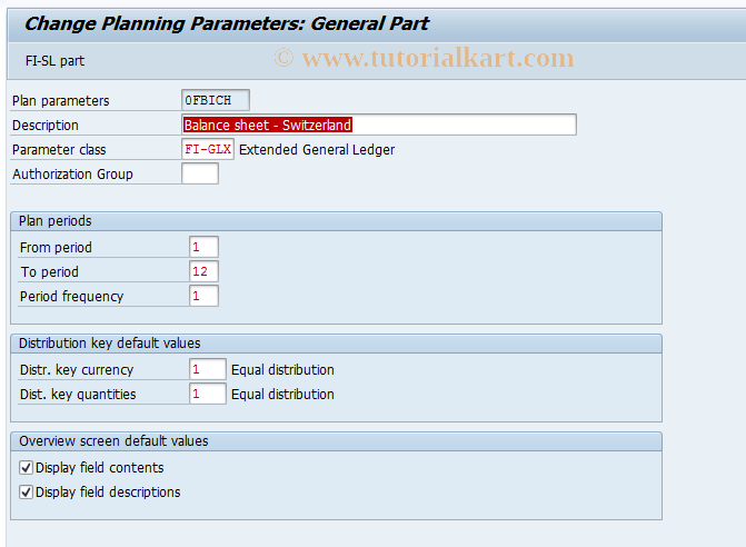 SAP TCode GP42 - Change Planning Parameters