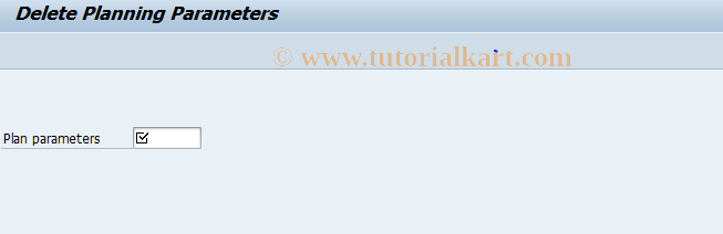 SAP TCode GP44 - Delete Planning Parameters