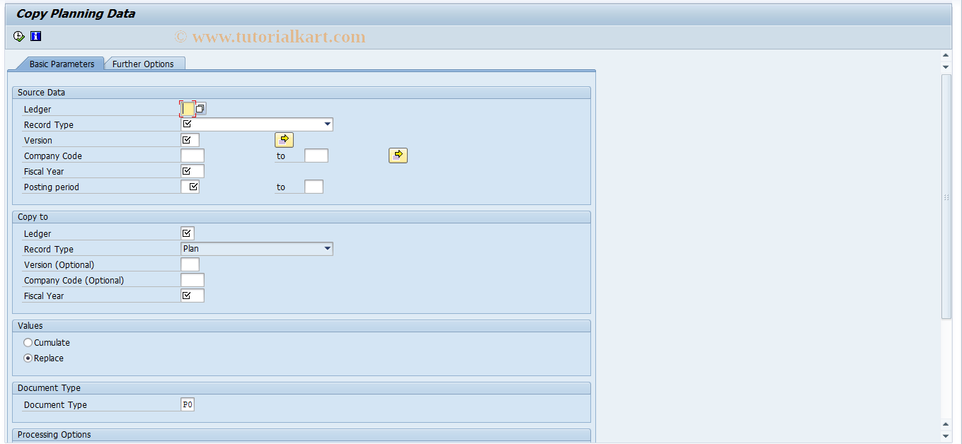 SAP TCode GP52N - Local Model Plan