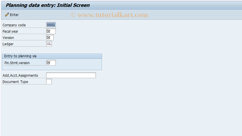 SAP TCode GP82 - Flexible G/L: Enter plan values