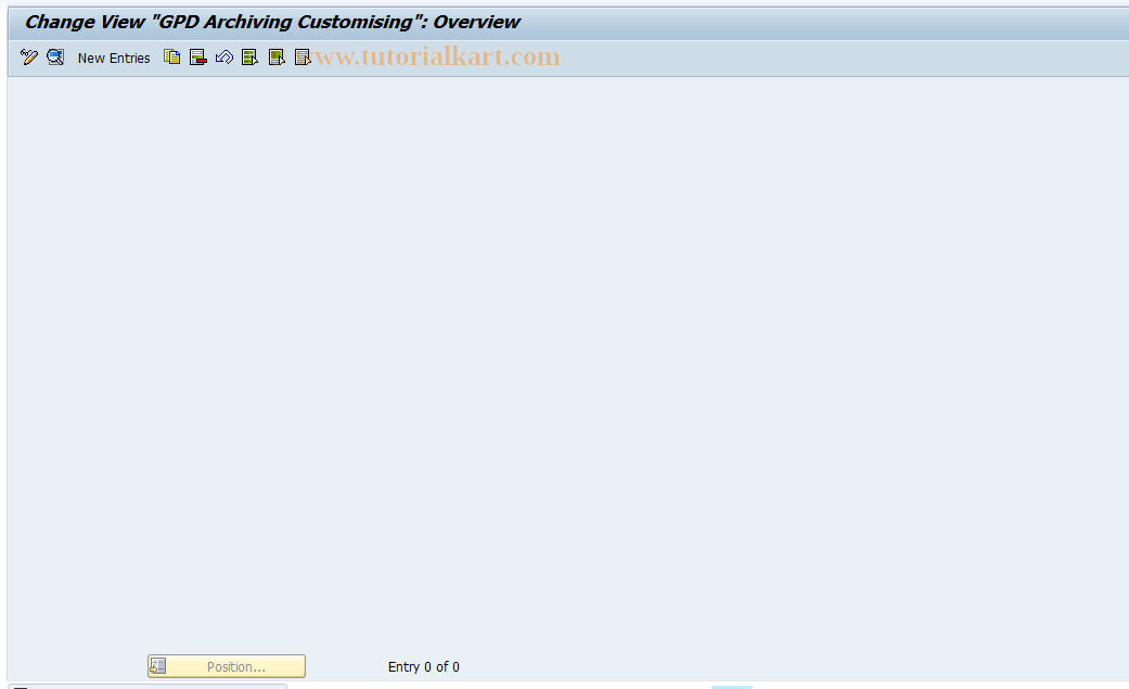 SAP TCode GPDARCH04 - GPD Archiving: Customizing