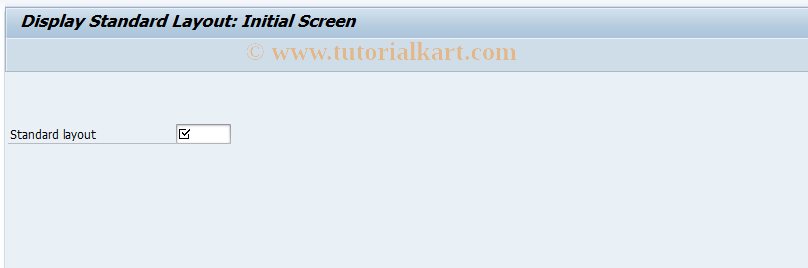 SAP TCode GR13 - Display Standard Layout