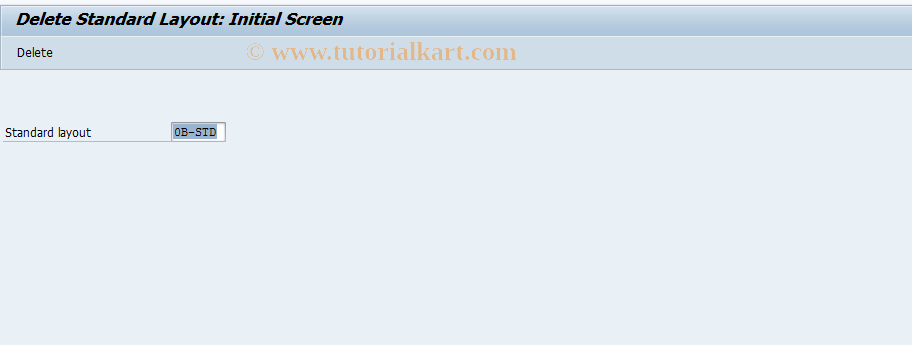 SAP TCode GR14 - Delete Standard Layout