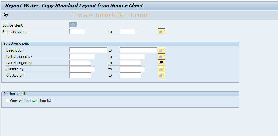 SAP TCode GR19 - Copy standard layouts from client