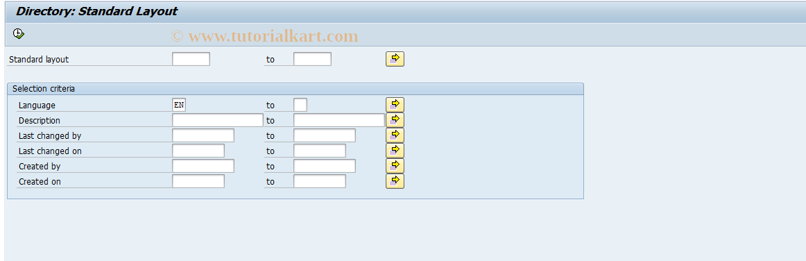 SAP TCode GR1L - Directory: Standard Layout