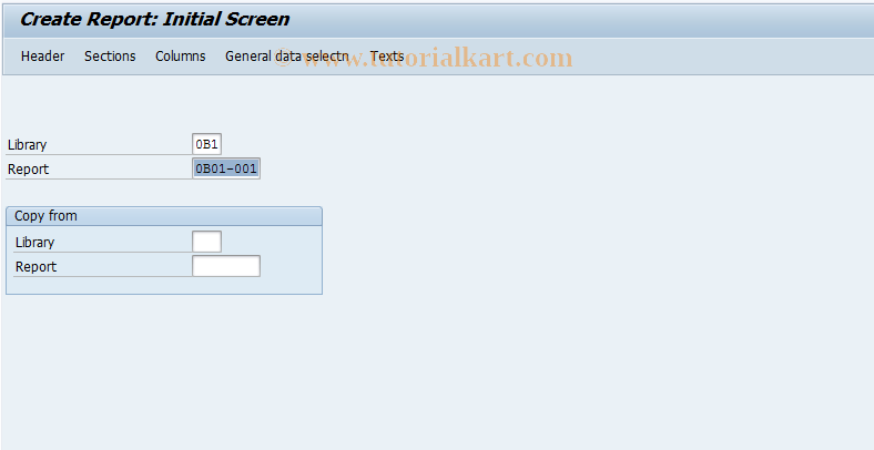 SAP TCode GR31 - Create report