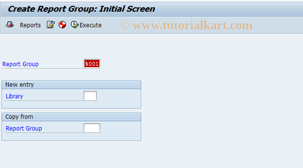 SAP TCode GR51 - Create report group