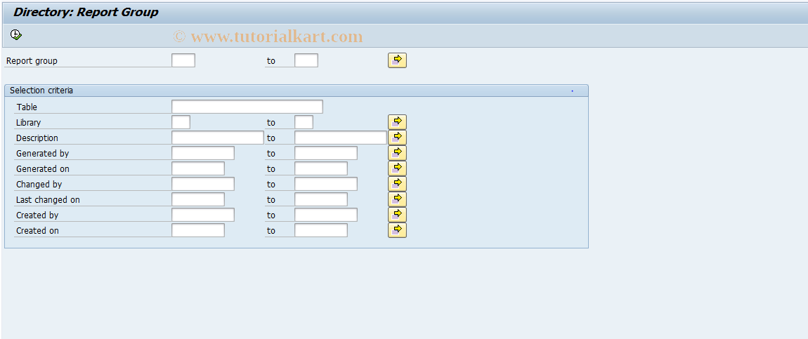 SAP TCode GR5L - Directory: Report groups