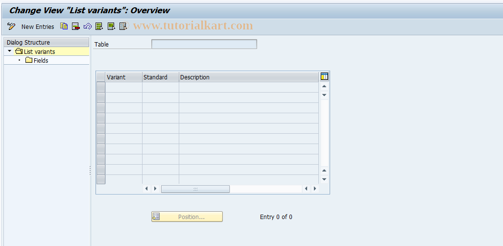 SAP TCode GRLV - List variants for line items