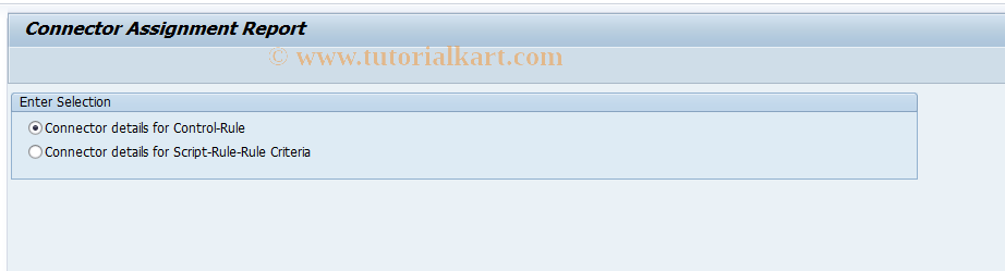 SAP TCode GRPC_CONNECTOR_REPT - Connector Assignment details report