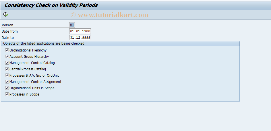 SAP TCode GRPC_CONSIST_CHECK - Consistency Check on Validity Period