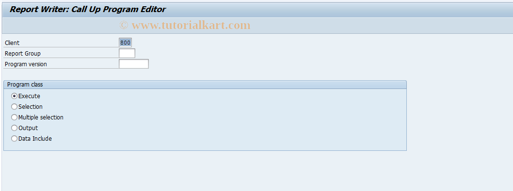 SAP TCode GRPE - Editor callup for FI/CO program