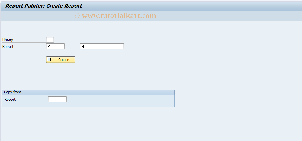 SAP TCode GRR1 - RW: Create Row/Column Structure