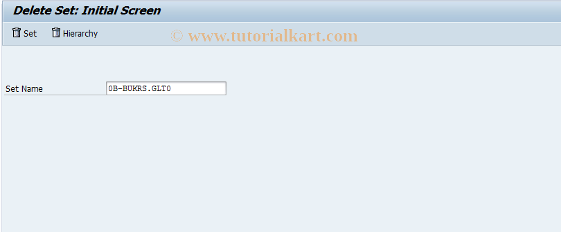 SAP TCode GS04 - Delete set